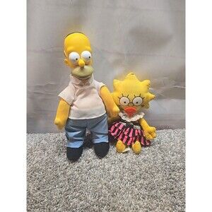 Vintage 1990 The Simpsons Baby Maggie And Homer Plush Doll